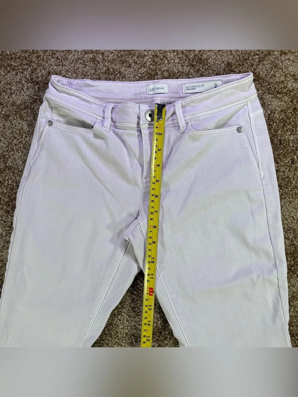J. Jill Authentic Fit Slim Ankle Jeans Women’s Petite 2‎ Light Grey Blush Pink